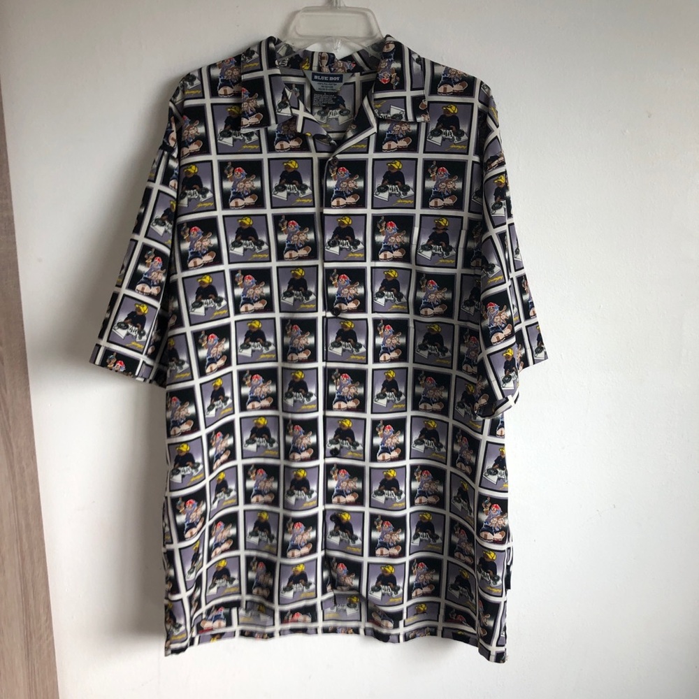 Big Boy Sunny Boy DJ Rapper Hip Hop Button Shirt L